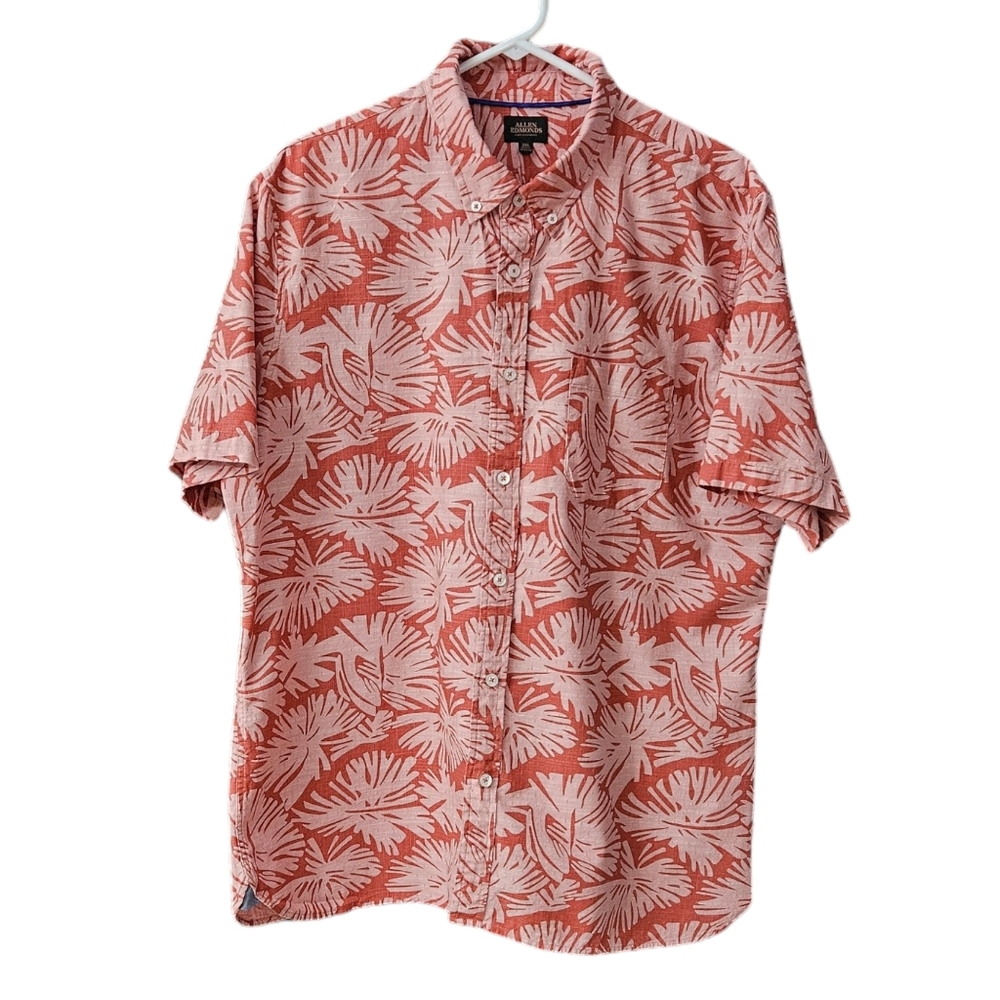 Allen Edmonds Hawaiian Shirt Camp Shirt Men 2XL Short Sleeve Button Down